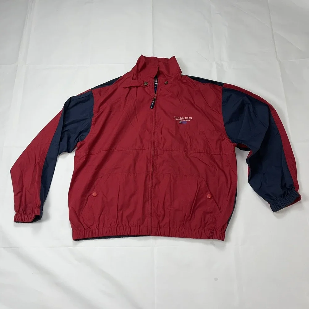 Vintage 90s Chaps Ralph Lauren Zip Up Windbreaker Jacket Men's Size Large L